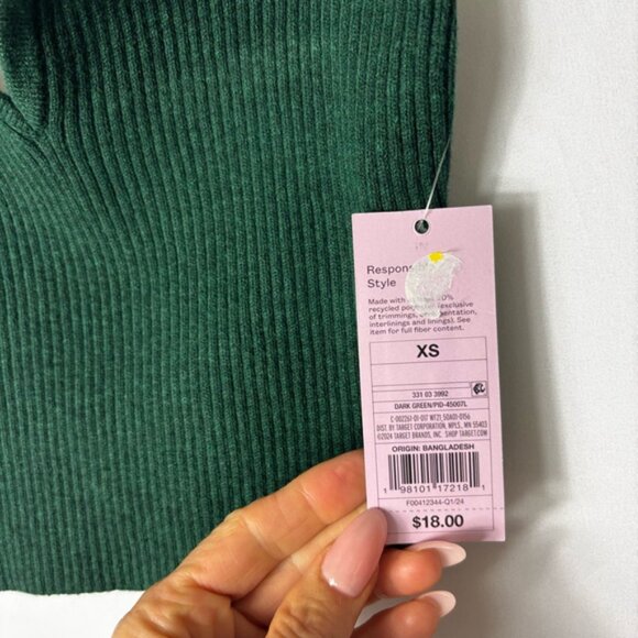 Women's Wild Fable Crop Top XS Green nwt - Picture 4 of 6